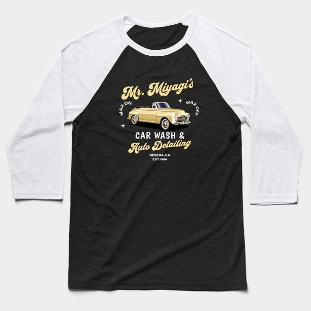 Mr. Miyagi's Car Wash & Auto Detailing - Est. 1984 Baseball T-Shirt by BodinStreet